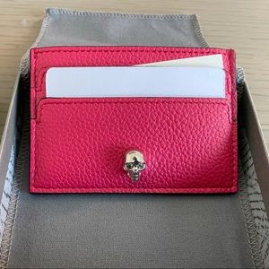 Alexander McQueen Skull Card Holder Pink NWT